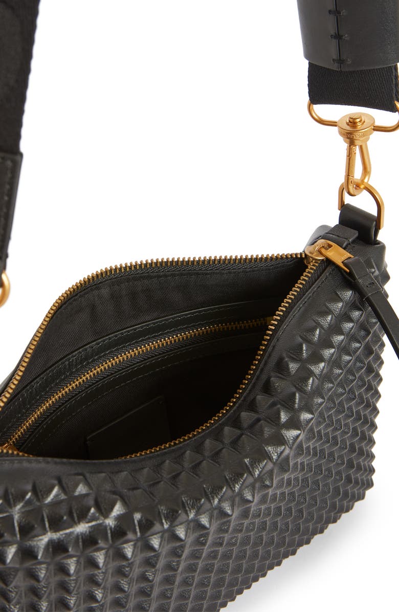 AllSaints Eve Stud Leather Crossbody Bag, Alternate, color,