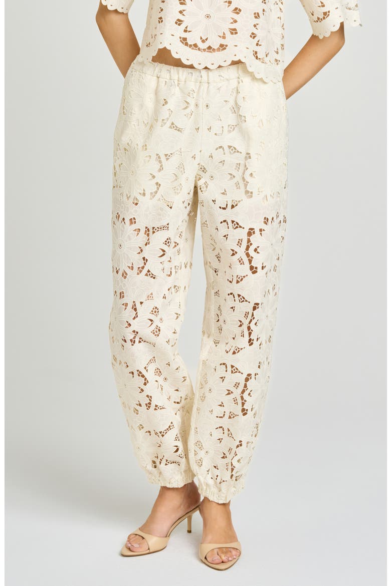 Steph Floral Cotton Lace Balloon Pants, Main, color, ANTIQUE IVORY