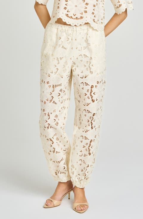 Steph Floral Cotton Lace Balloon Pants