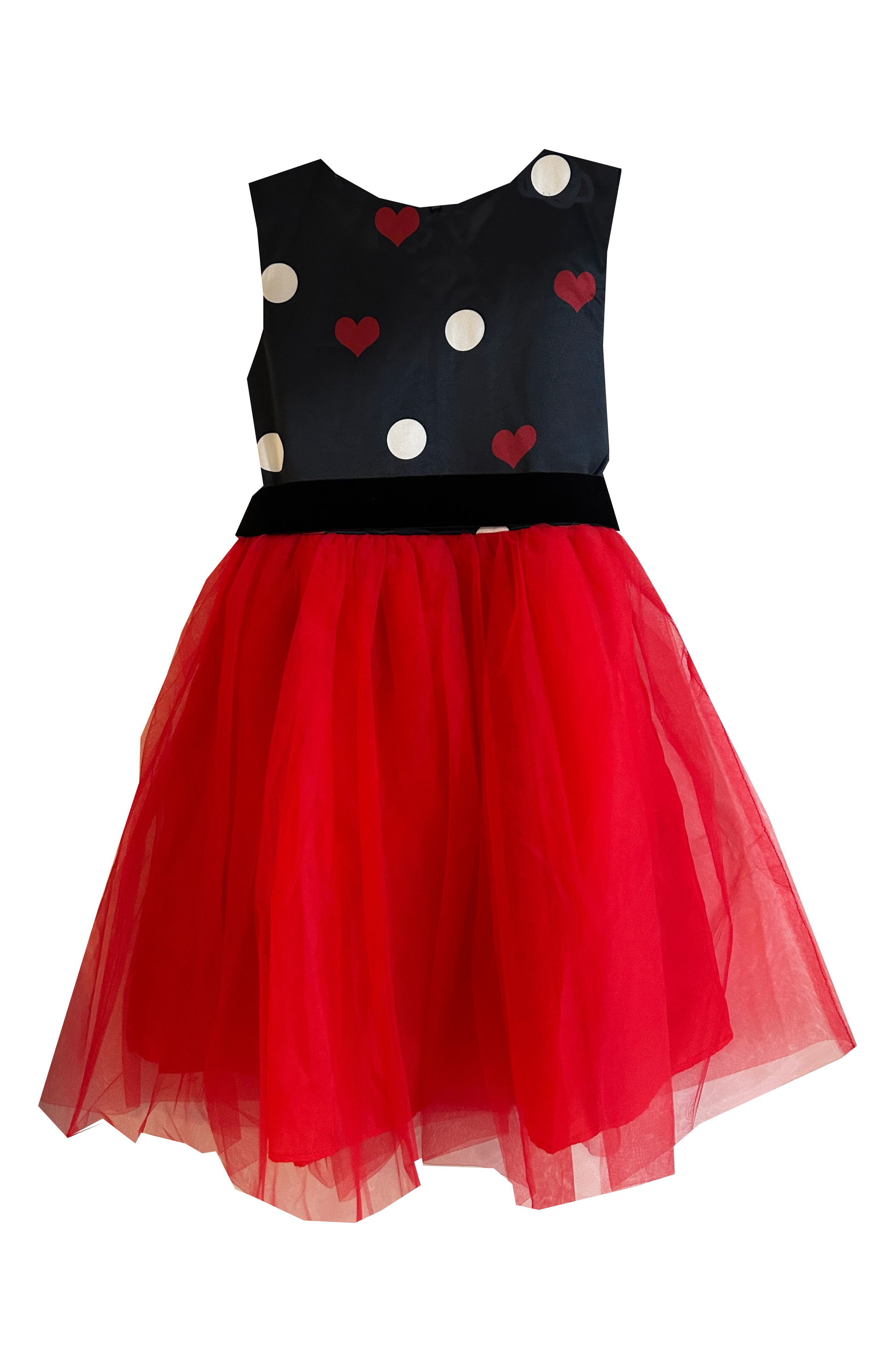 Kids' Heart & Polka Dot Tulle Dress