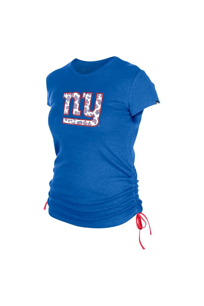 Women's New Era Royal New York Giants Ruched Side T-Shirt, Alternate, color, Royal