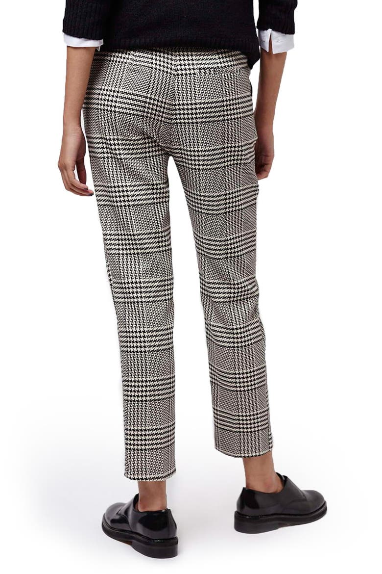 Check Print Cigarette Pants, Alternate, color, GREY