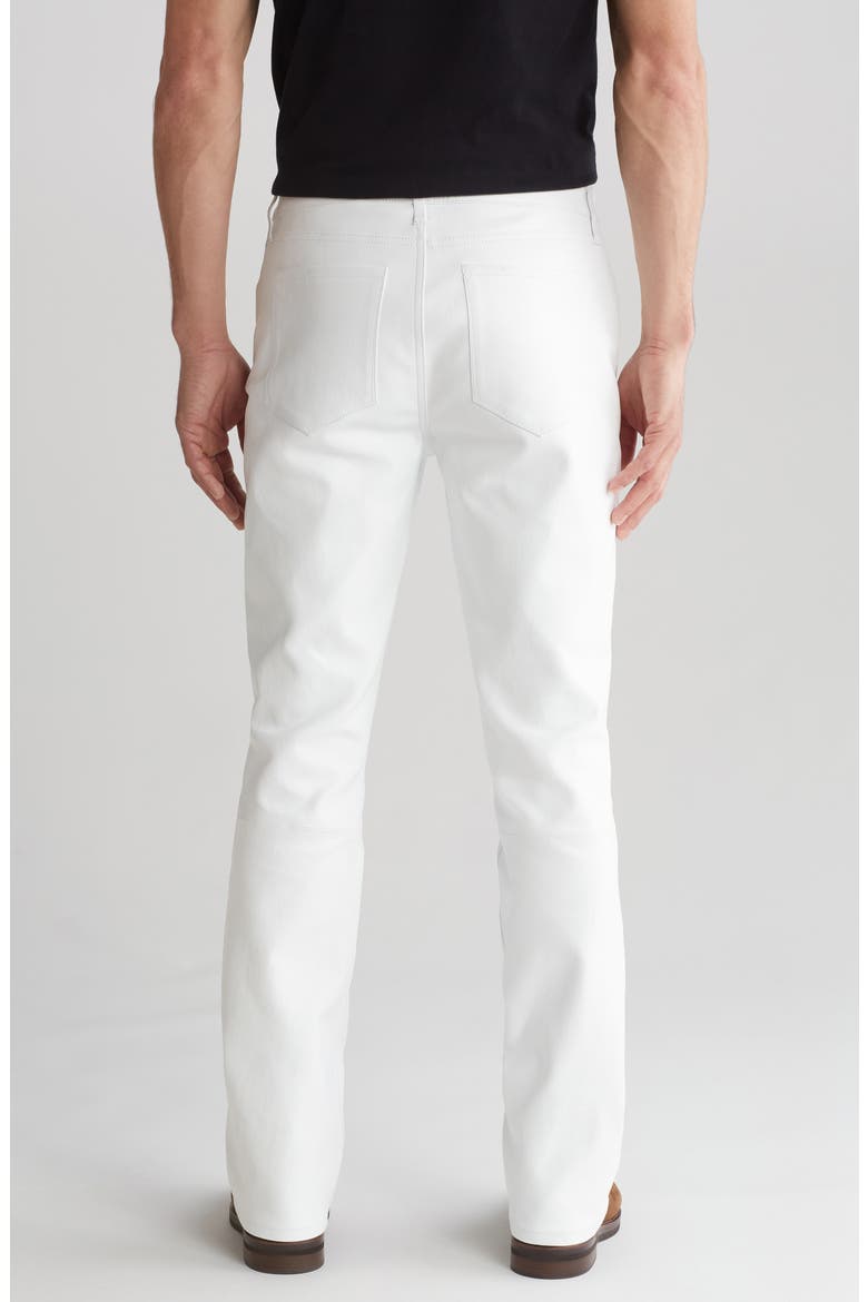 Clint Leather Bootcut Pants, Alternate, color, BLANC LEATHER
