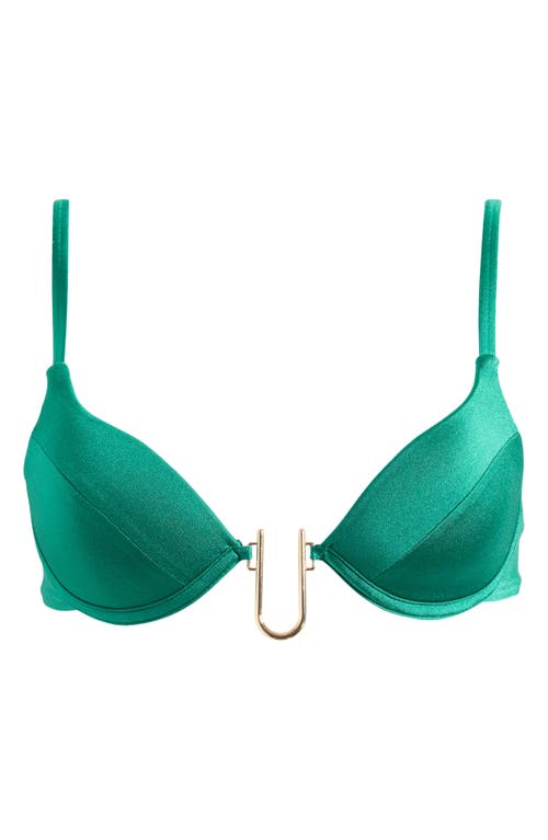 Shop Agua Bendita Leika Ventura U-wire Underwire Bikini Top In Green