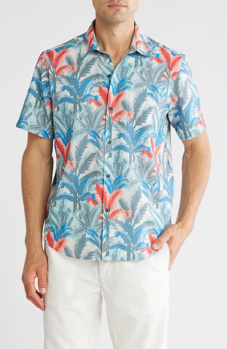 Tommy Bahama Bahama Coast Villa Palms Short Sleeve Button-Up Shirt, Main, color,