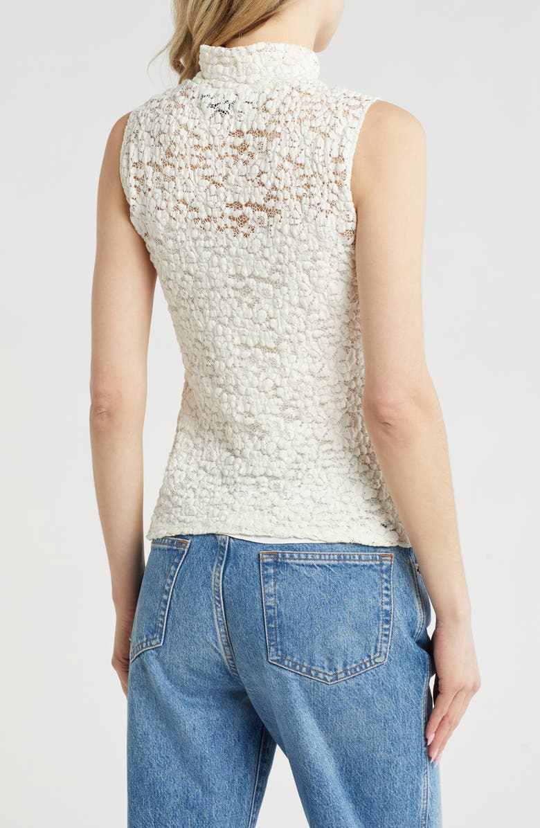 Mock Neck Lace Top