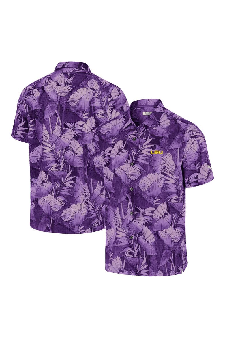 Men's Tommy Bahama Purple LSU Tigers Coast Nuevo Fronds Button-Up Shirt, Alternate, color, Purple