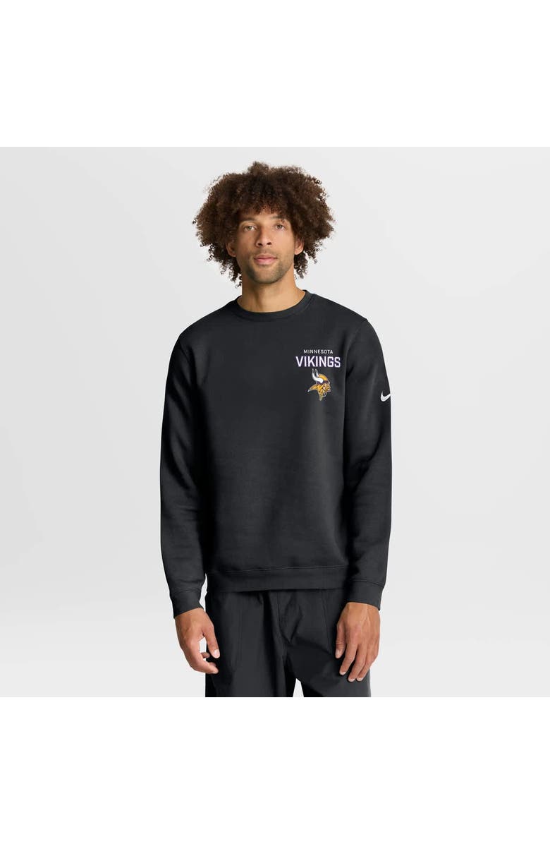Nike Men's Nike Black Minnesota Vikings Primetime Club Fleece Pullover Sweatshirt, Main, color, Black