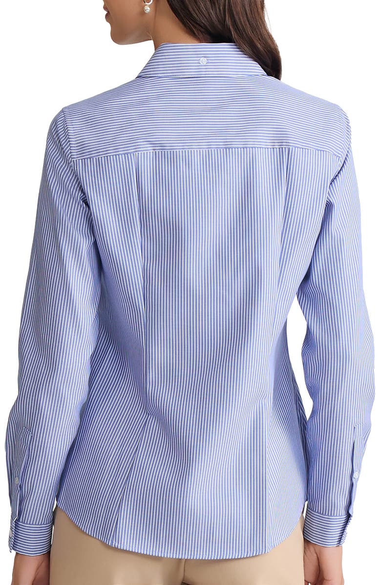 Jones New York Stripe Easy Care Button-Up Shirt, Alternate, color, Blue/ White