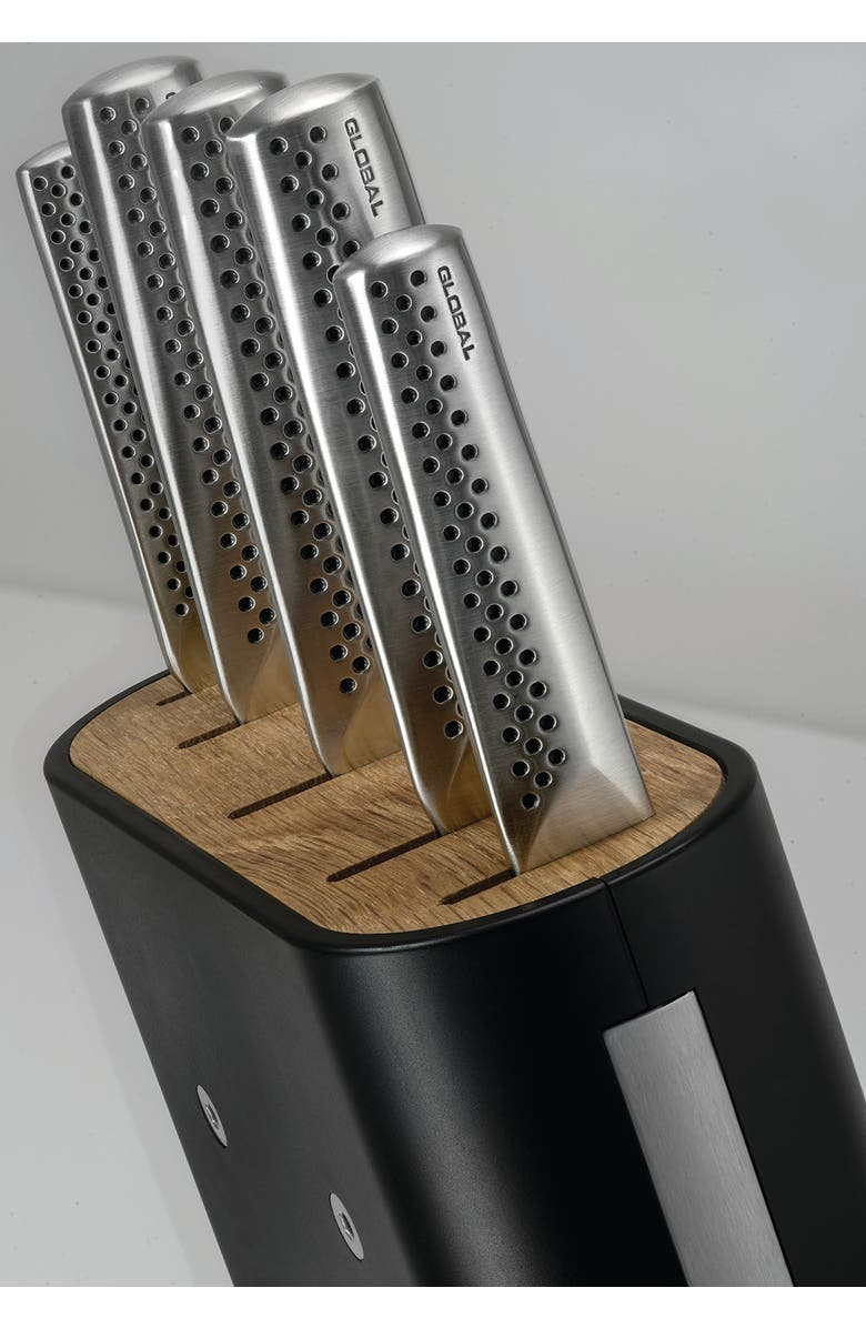 GLOBAL UKON 6 Piece Knife Block Set, Alternate, color, Silver