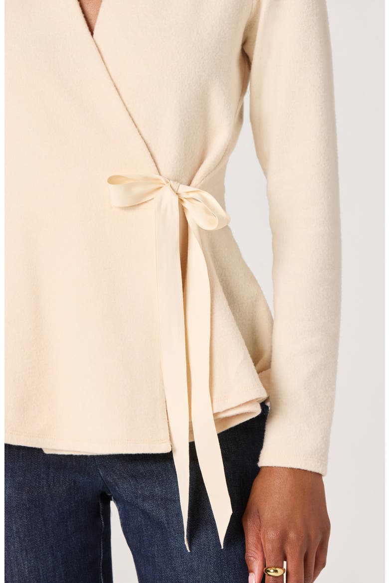 Dayna Peplum Wrap Top, Alternate, color, VANILLA