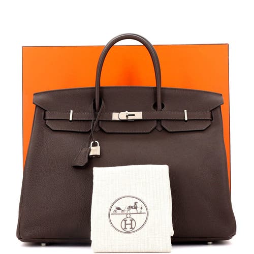 Pre-owned Hermes Hermes Birkin Handbag Brown Togo With Palladium Hardware 40 In Brown