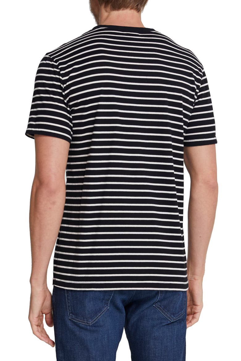 Bryce Stripe Crewneck Cotton T-Shirt, Alternate, color, TRUE BLACK/ IVORY DUST