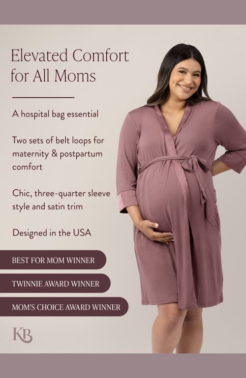 Kindred Bravely Maternity/nursing Robe In Purple