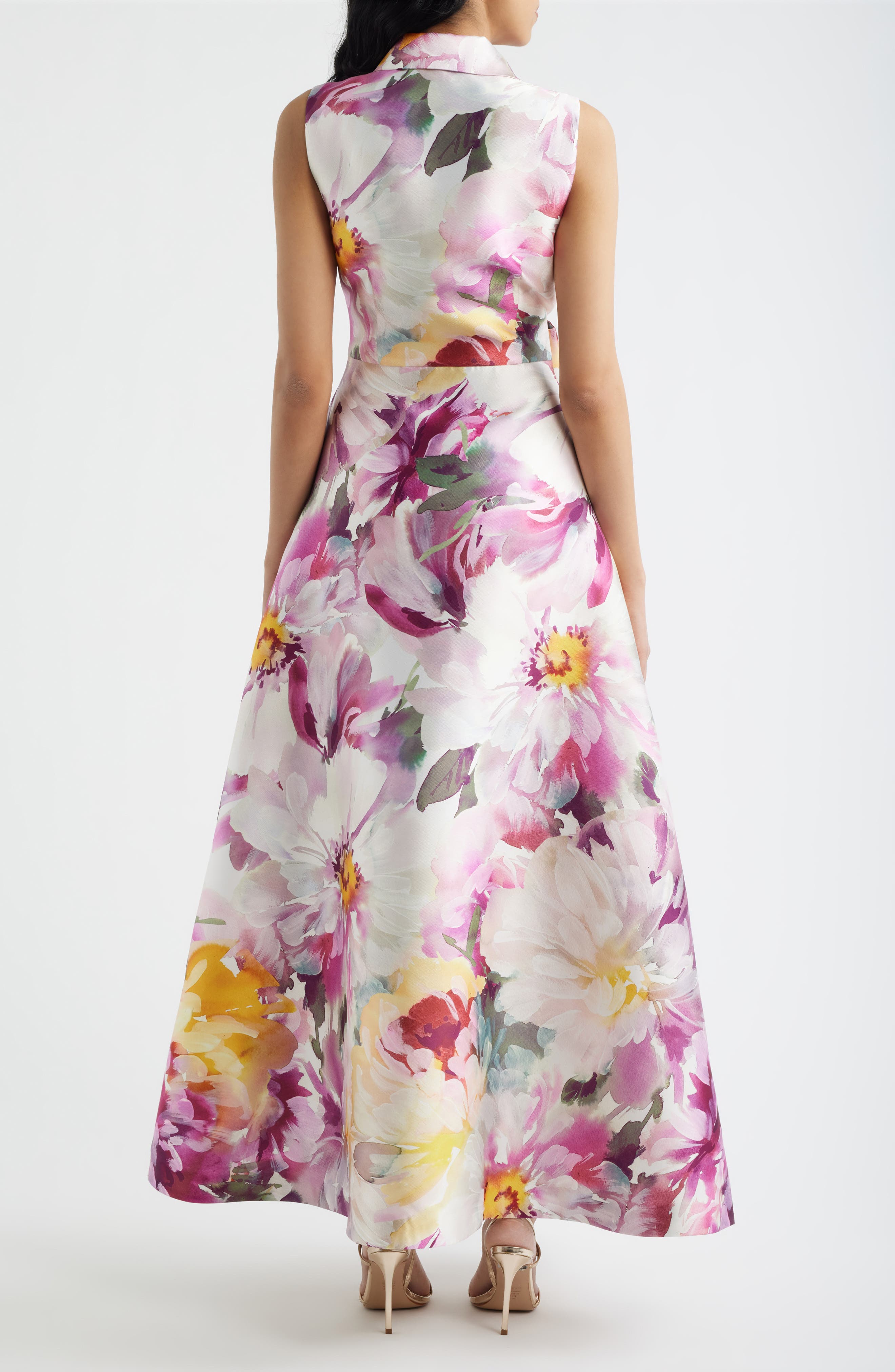Floral Satin Gown - image 2