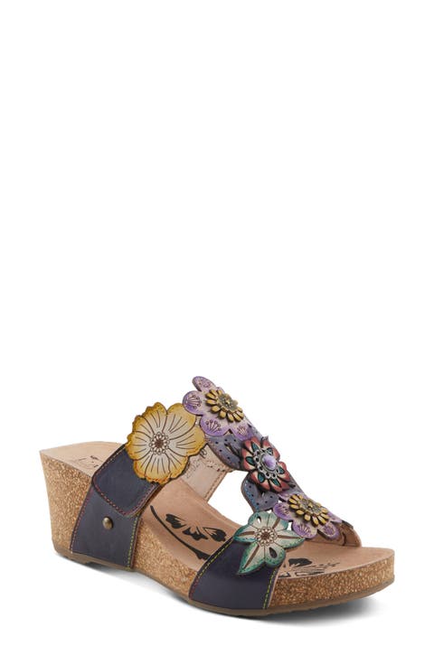 Prettypetals Platform Wedge Slide Sandal (Women)
