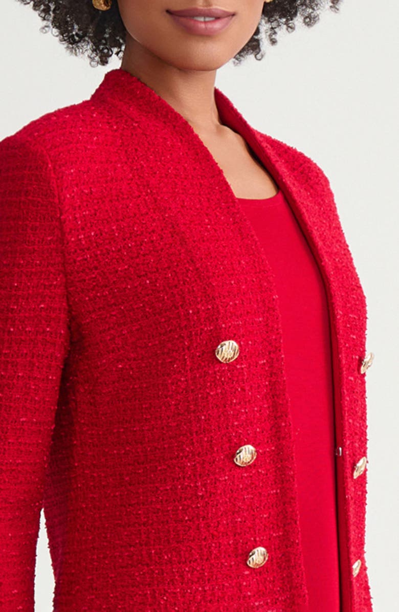 Ming Wang Tailored Tonal Eyelash Tweed Knit Jacket, Alternate, color, Holiday