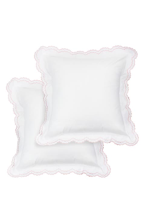 Embroidered Percale Crisp Cotton Double Scallopier Duvet Set