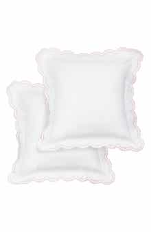 MELANGE HOME Embroidered Percale Crisp Cotton Double Scallopier Duvet Set