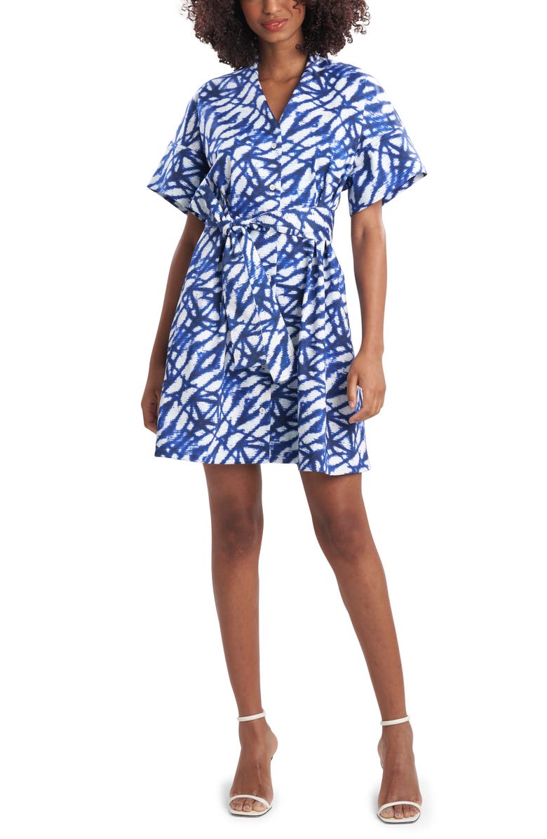 Natori Akira Print Sateen Shirtdress, Main, color,