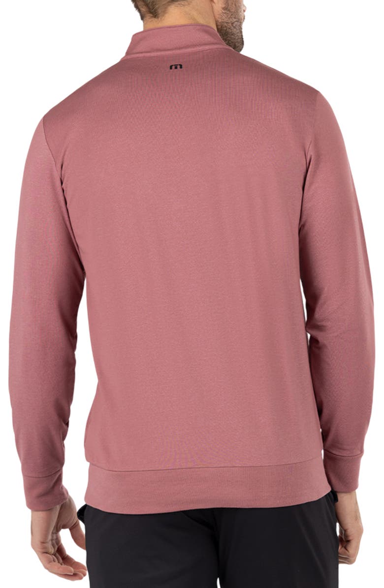 TravisMathew In The Line Up Stretch Cotton Blend Half Zip Pullover, Alternate, color, Roan Rouge
