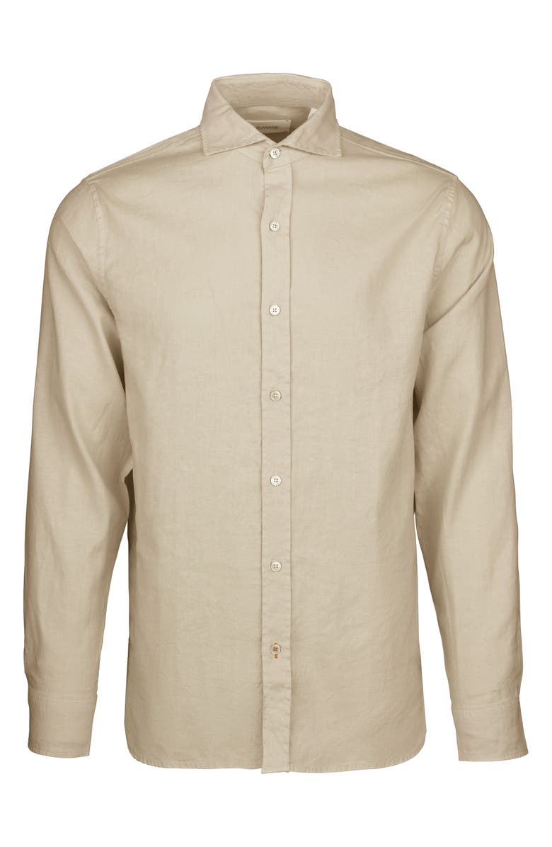 Swims Santorini Stretch Linen & Cotton Button-Up Shirt, Main, color, Mist