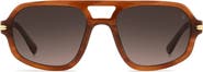 Stuart Weitzman 54mm Gradient Rectangular Aviator Sunglasses