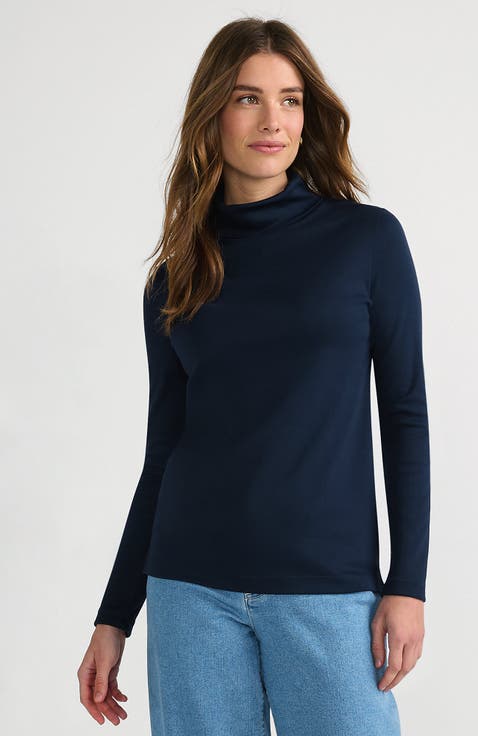 Supima Cotton Fitted Long Sleeve Turtleneck