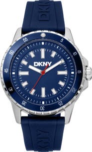 DKNY Sport Silicone Strap Watch, 43mm