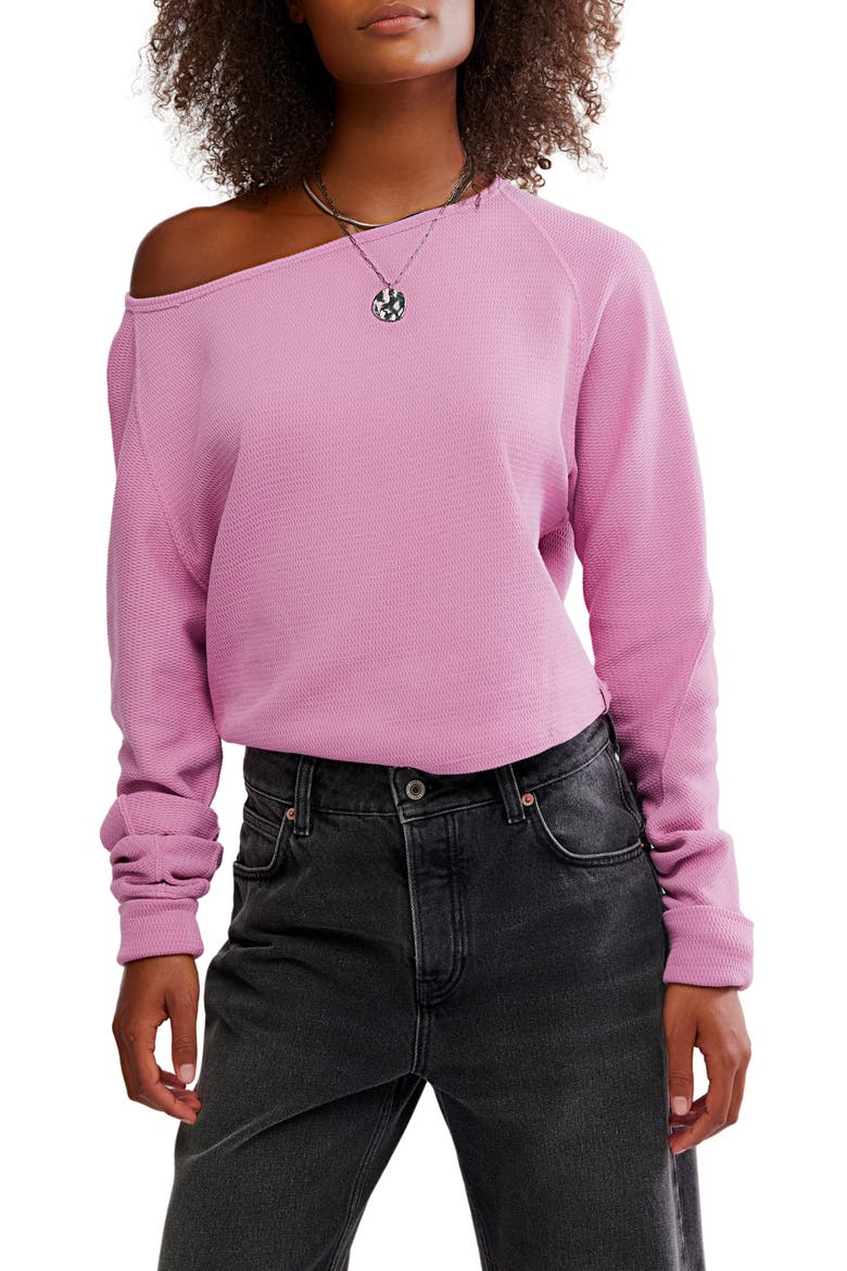 Jess One-Shoulder Thermal Top, Main, color, ORCHID COMBO