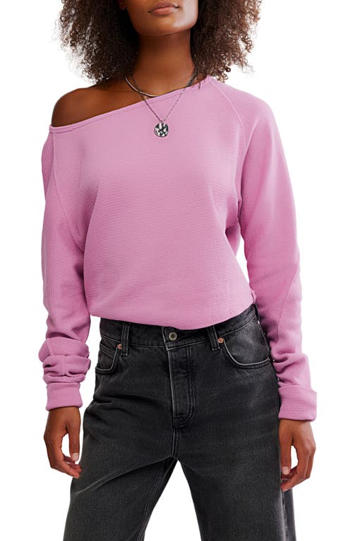 Free People Jess One-shoulder Thermal Top In Pink