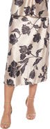 TASH AND SOPHIE Floral Print Satin Maxi Skirt