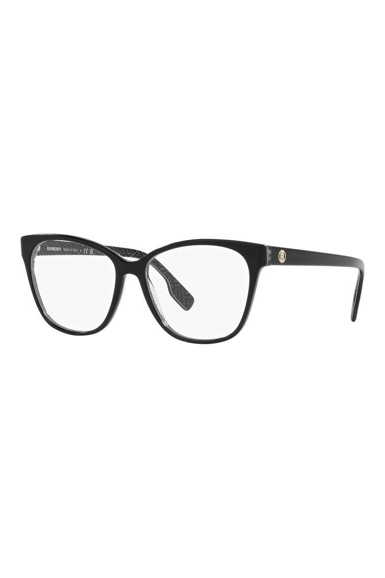 Caroline 53mm Square Optical Glasses, Alternate, color, BLACK