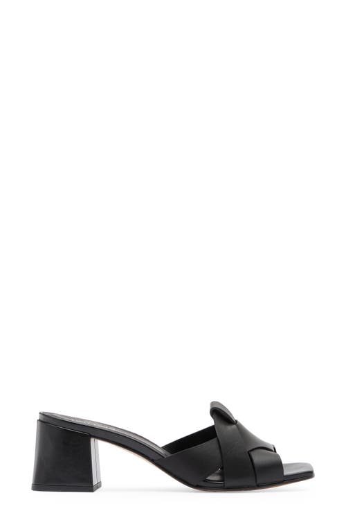 2 Twin Hearts Cross Band Block Heel Sandal In Black
