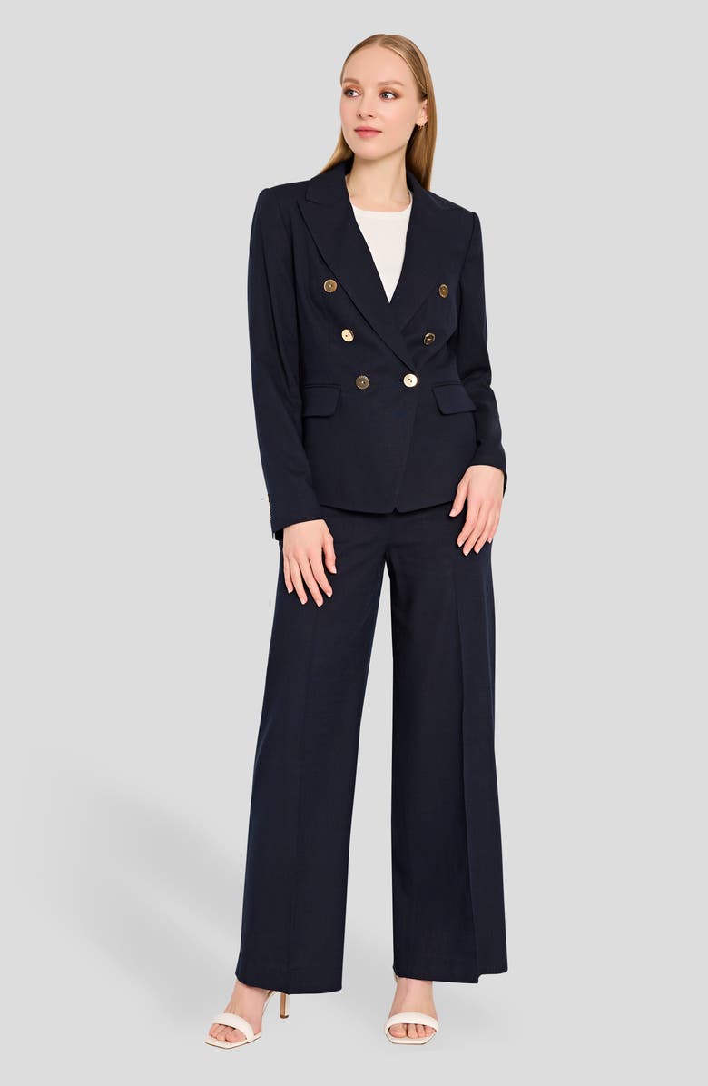 Tahari ASL Double Breasted Blazer, Alternate, color, New Navy