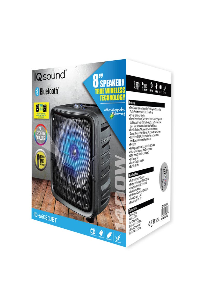 8 Inch Bluetooth Speaker with TWS, Alternate, color, Black