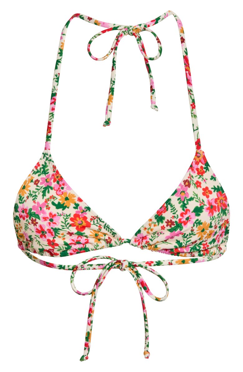 PacSun Triangle Bikini Top, Alternate, color, Green/ Pink