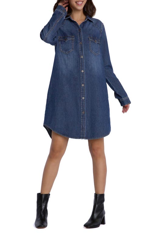 Wash Lab Denim Amanda Long Sleeve Denim Shirtdress in Dulcet Blue  product