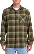Quiksilver Penmar Check Cotton Flannel Button-Up Shirt