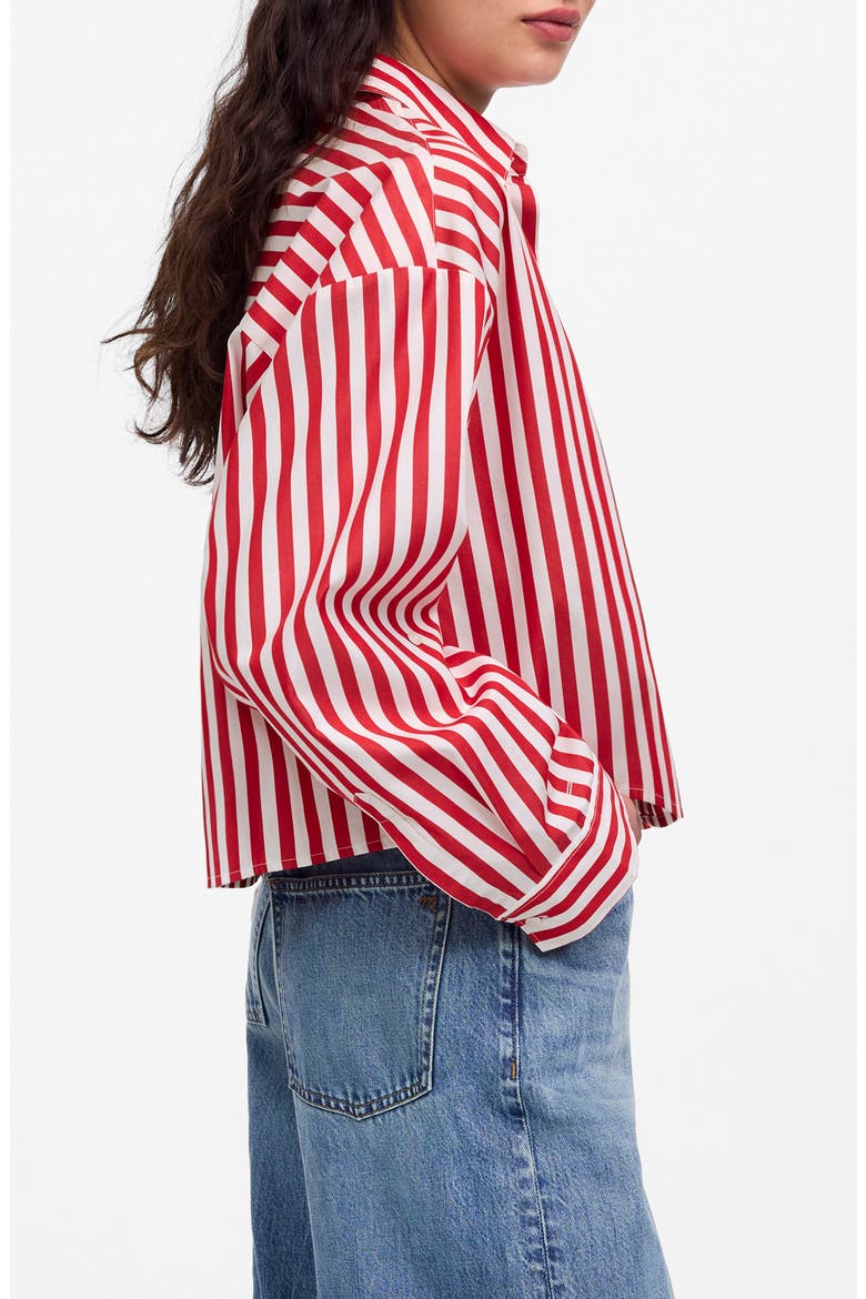 Poplin Straight Hem Shirt, Alternate, color, CERISE
