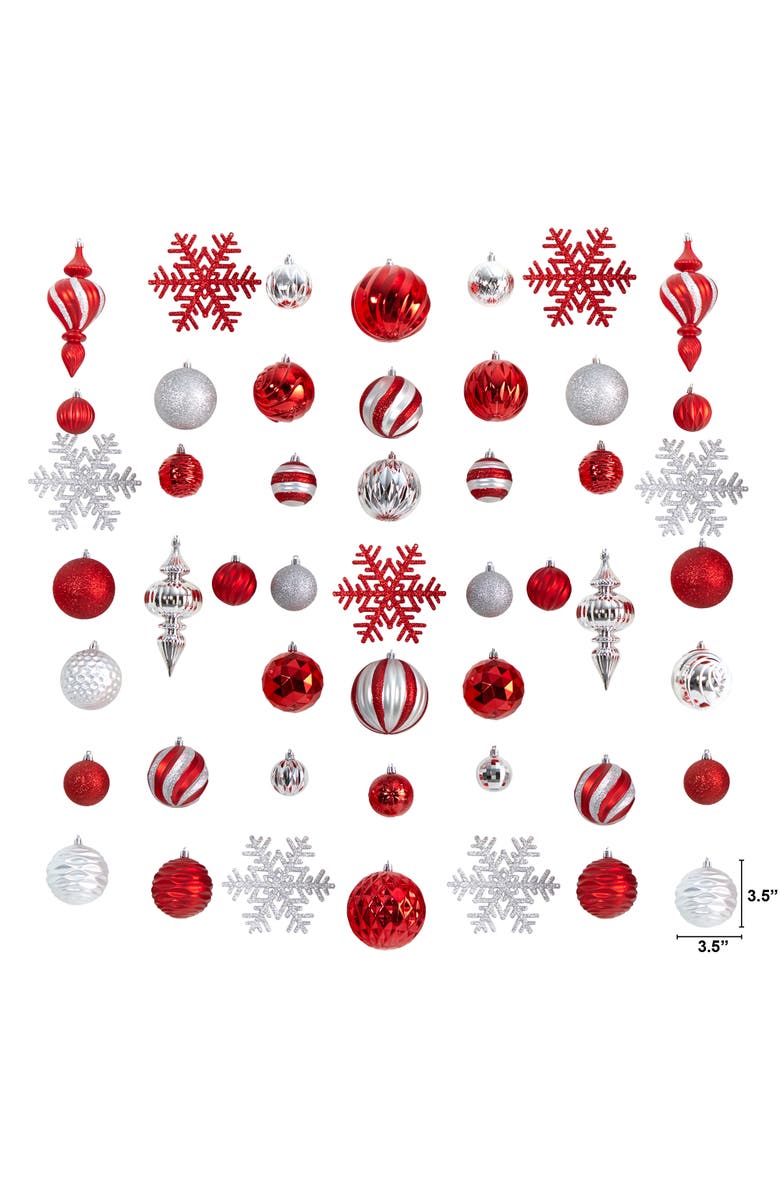 NEARLY NATURAL Holiday Deluxe Shatterproof, 81  Count Christmas Tree Ornament Box Set, Re-Useable Container, Alternate, color, Assorted