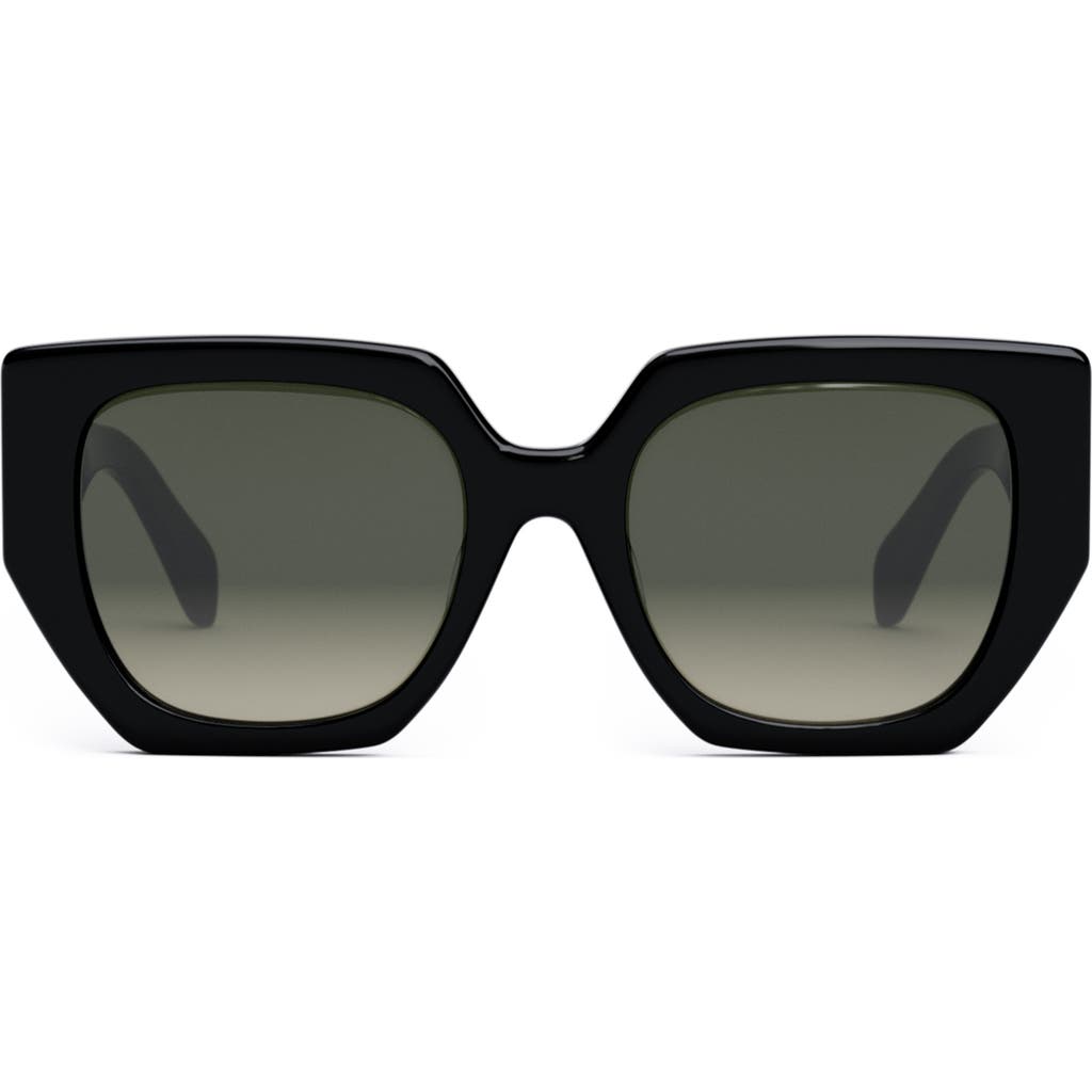 Celine Triomphe 55mm Butterfly Sunglasses In Black