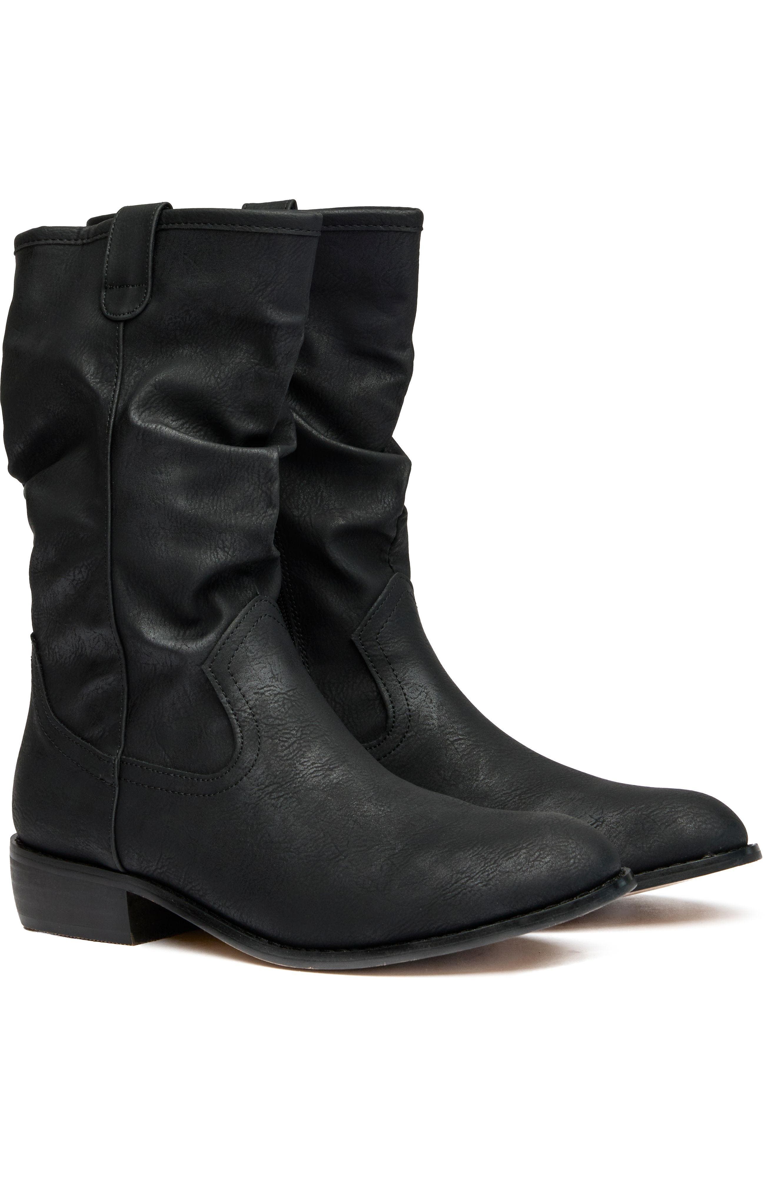 V.GAN LONDON Vegan Prune Mid Calf Boots, Alternate, color, Black