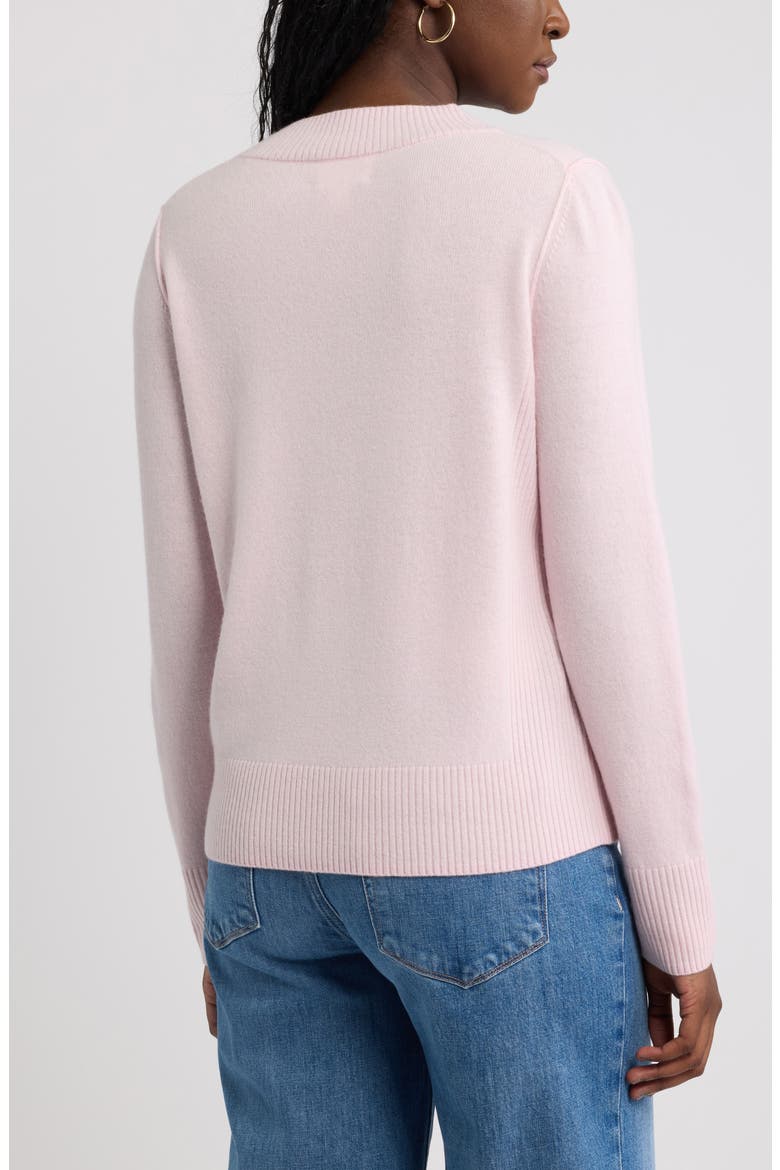 Wool & Cashmere V-Neck Sweater, Alternate, color, PINK SUGAR