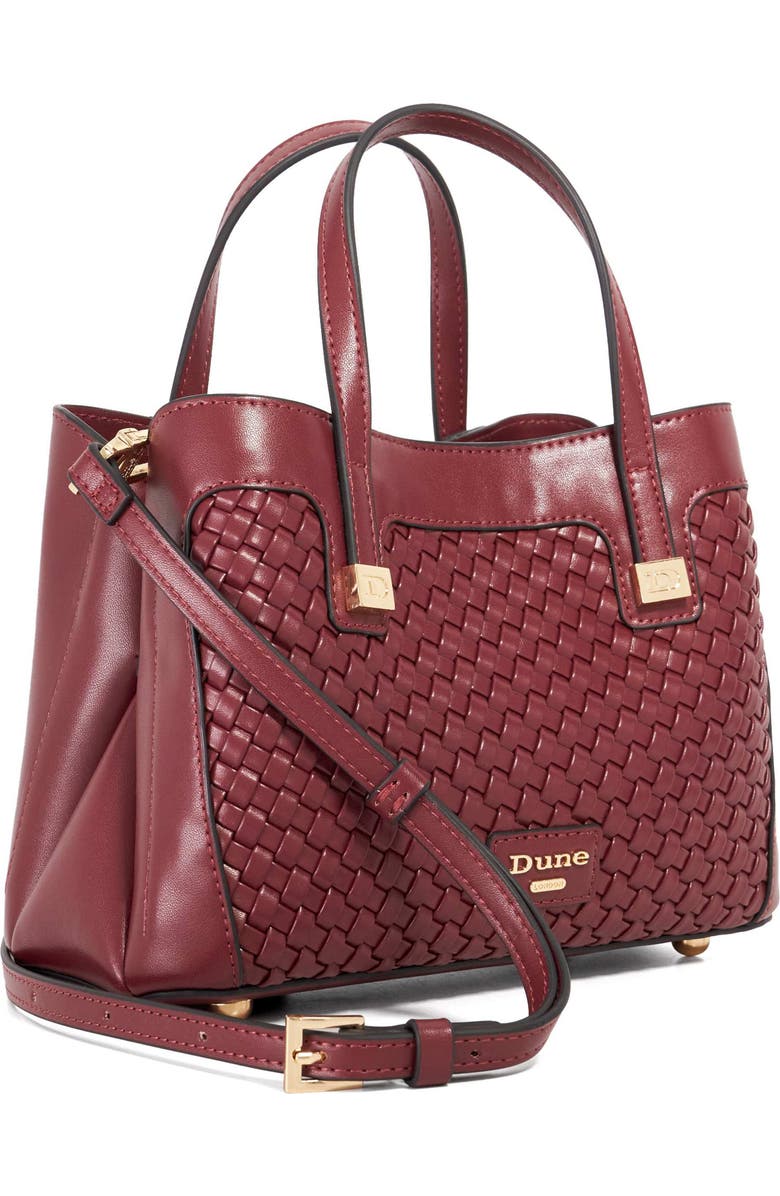 Dune London Deavie Woven Tote Bag, Alternate, color, Burgundy
