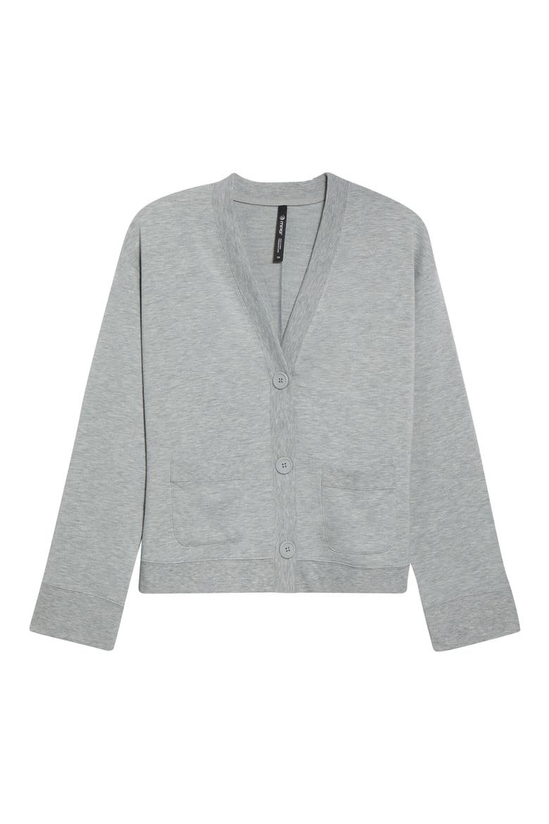 Cozy Fleece Cardigan, Alternate, color, HTR CONCRETE