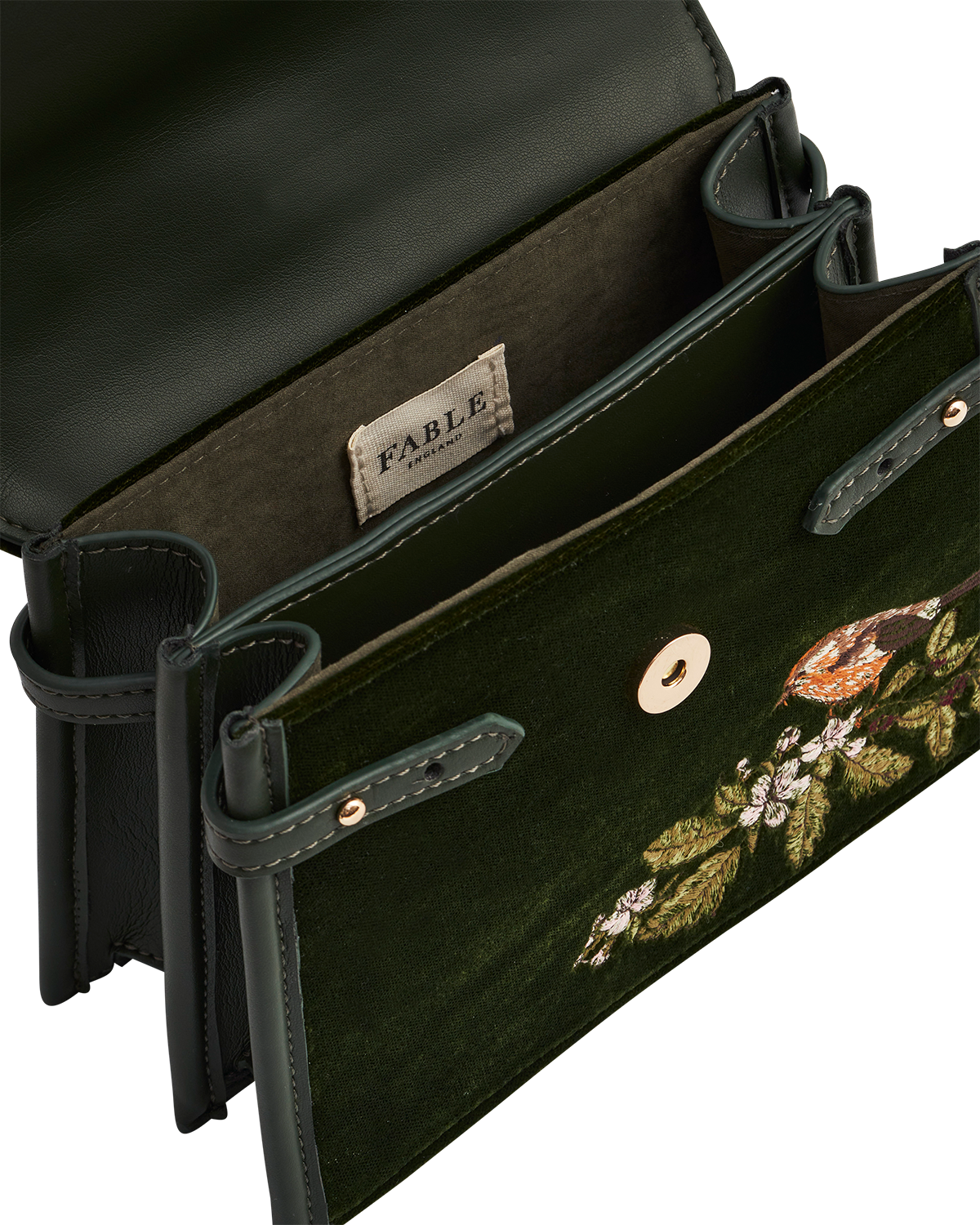 Eliza Wren Velvet Embroidered Top Handle Purse, Alternate, color, Dark Green