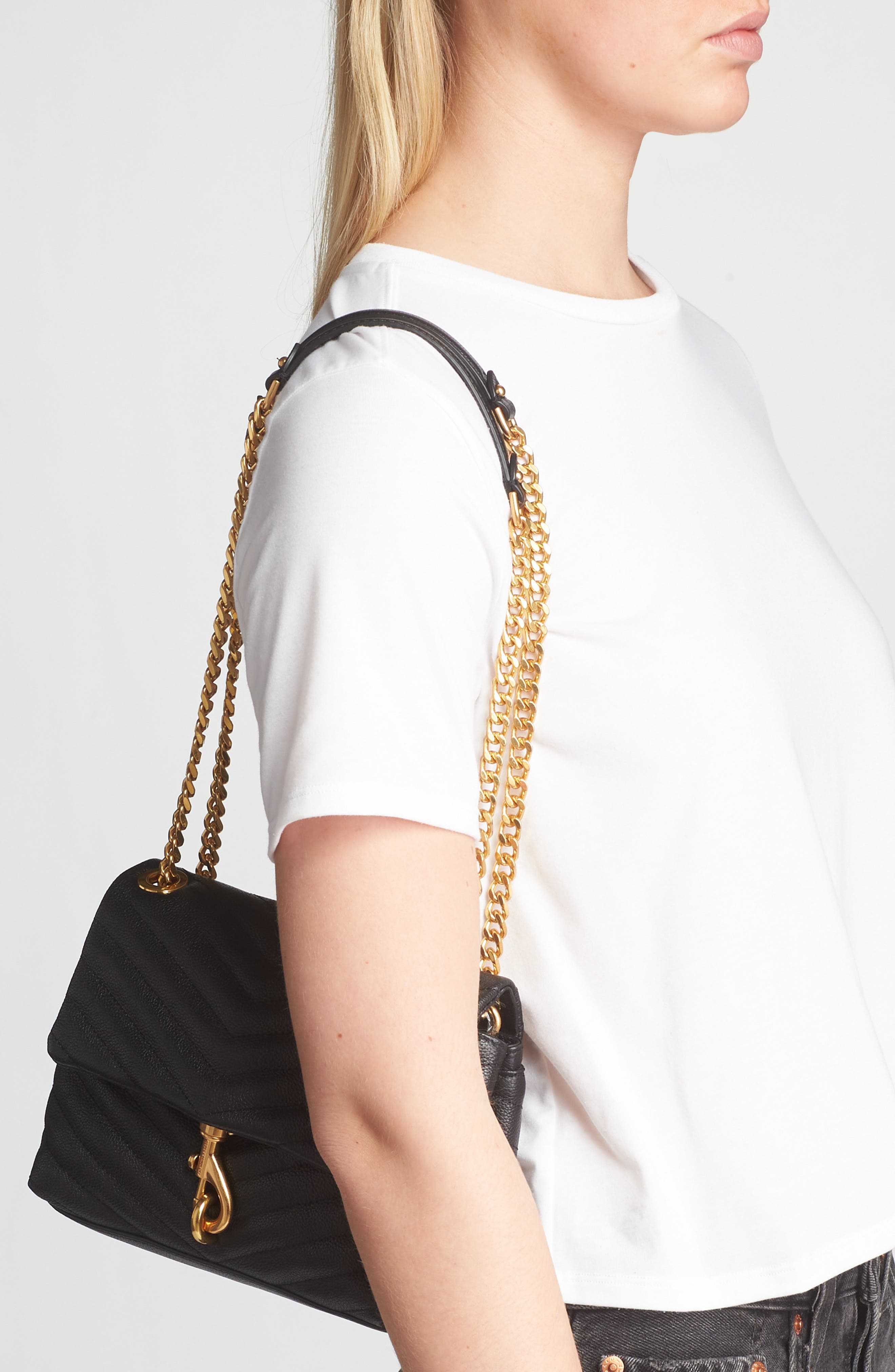 Rebecca Minkoff Edie Quilted Leather Convertible Crossbody Bag, Alternate, color, 