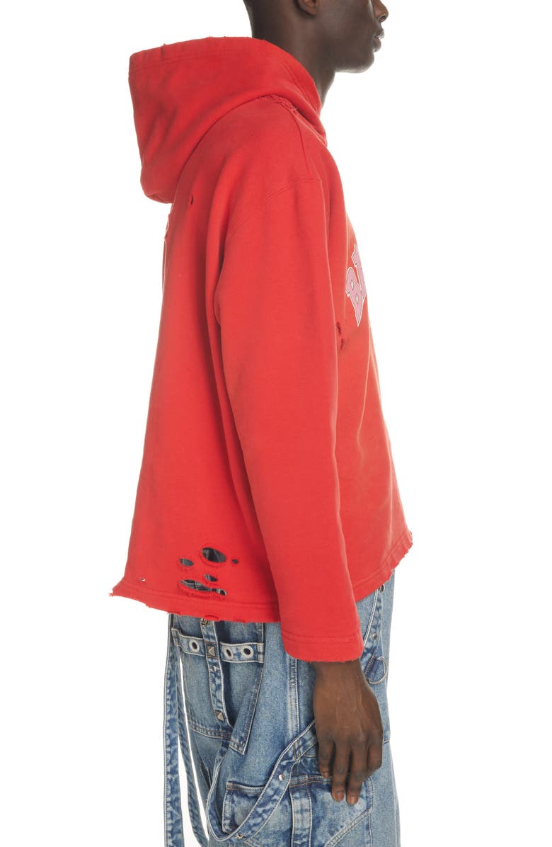 Balenciaga Maison Balenciaga Ripped Logo Graphic Hoodie, Alternate, color,
