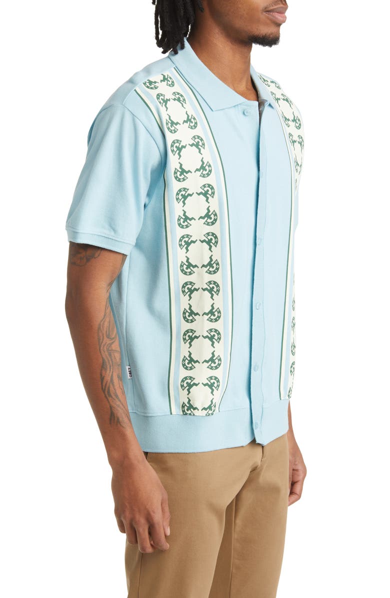 Obey Monument Short Sleeve Button-Up Shirt, Alternate, color, 